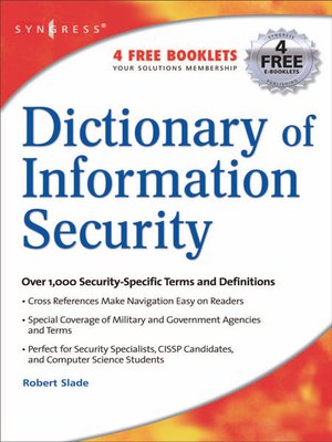 cover image of Dictionary of Information Security
